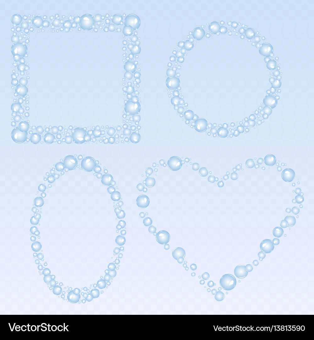 Soap bubbles frames set Soap bubbles frames set vector image