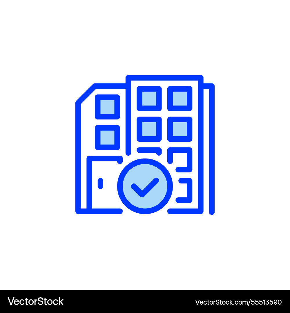 Structural check filled line icon linear style Vector Image