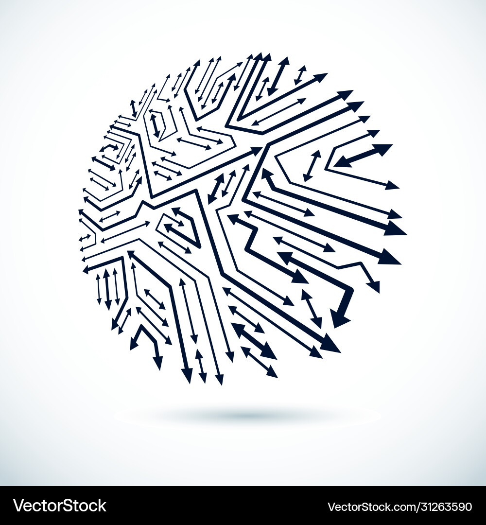 Technology cpu design with circular Vector Image