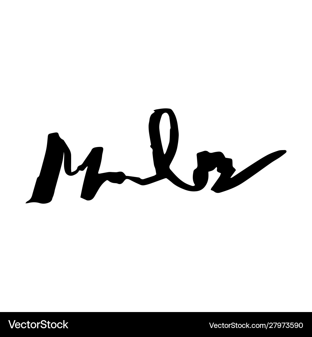 Unreadable handwriting font signature text vector image