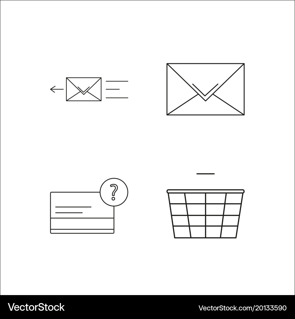 Web simple linear icon setsimple outline icons vector image