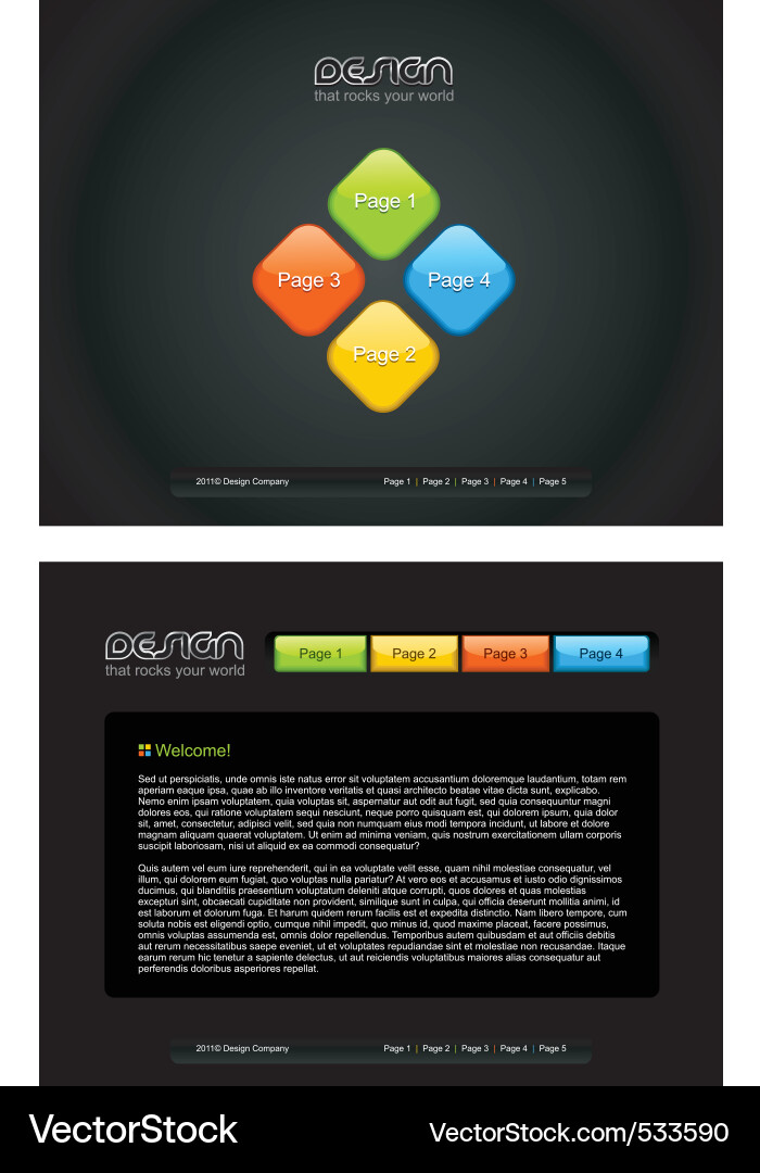 Web site template Vector Image