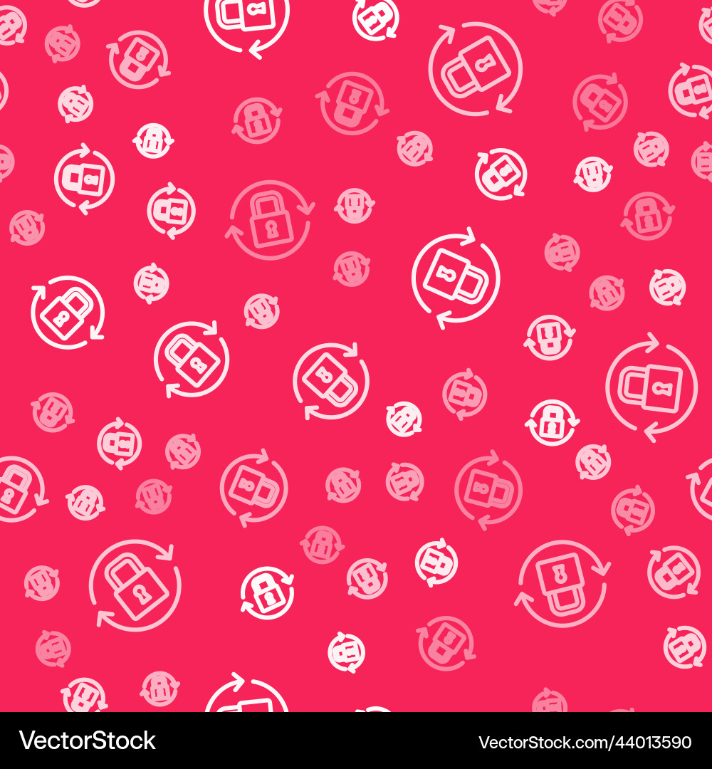 White line lock icon isolated seamless pattern White line lock icon isolated seamless pattern Vector Image