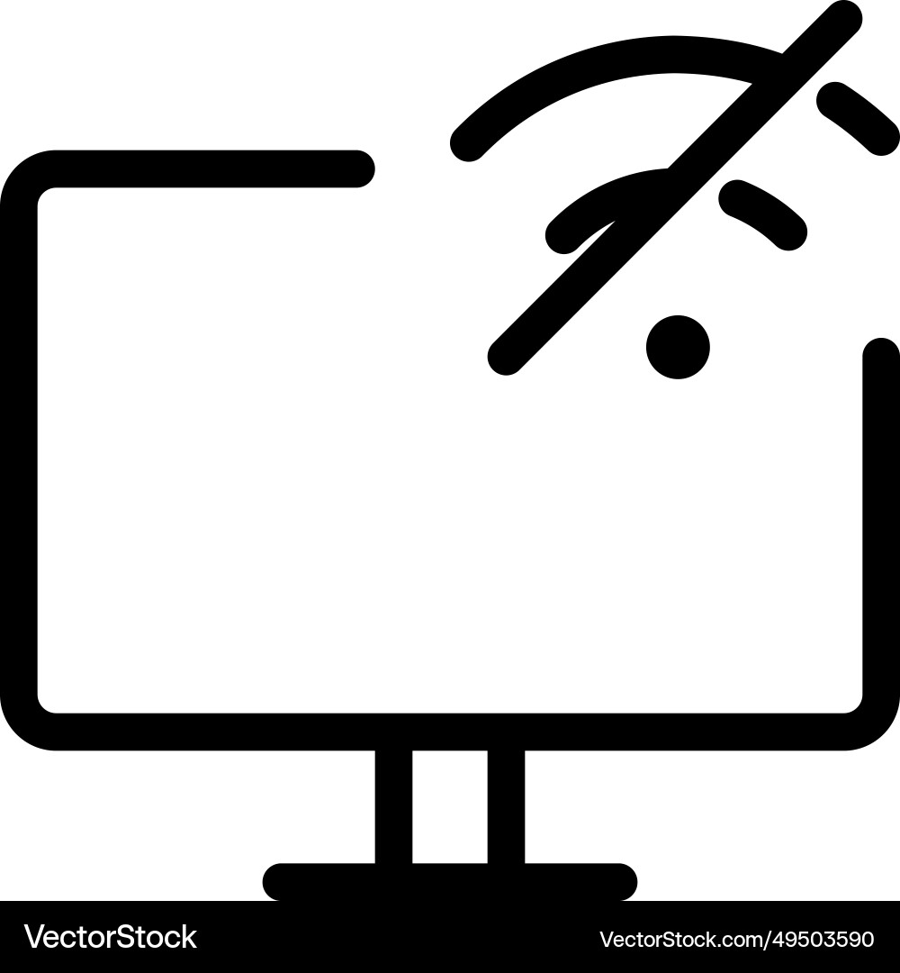 Wi-fi connectivity problem detected on computer vector image