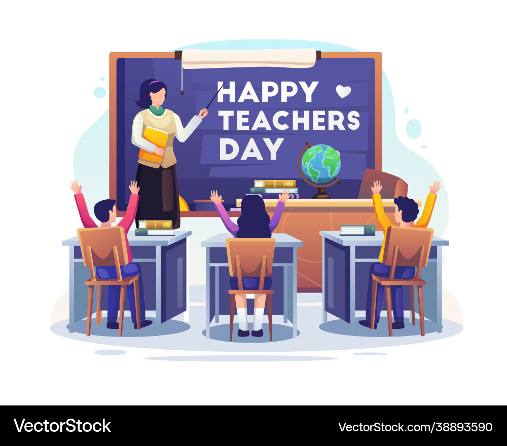 Woman teacher with explains gesture near Woman teacher with explains gesture near vector image