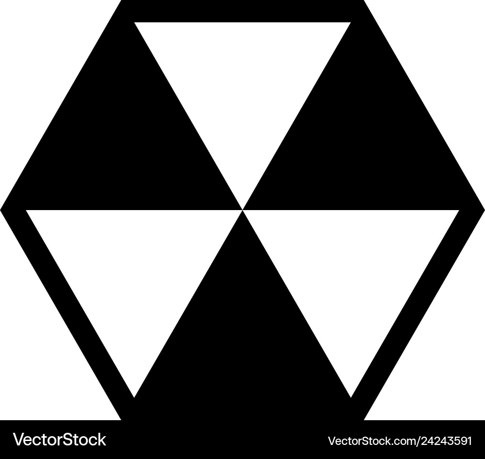 Abstract cube shape hexagon box icon black color Abstract cube shape hexagon box icon black color vector image
