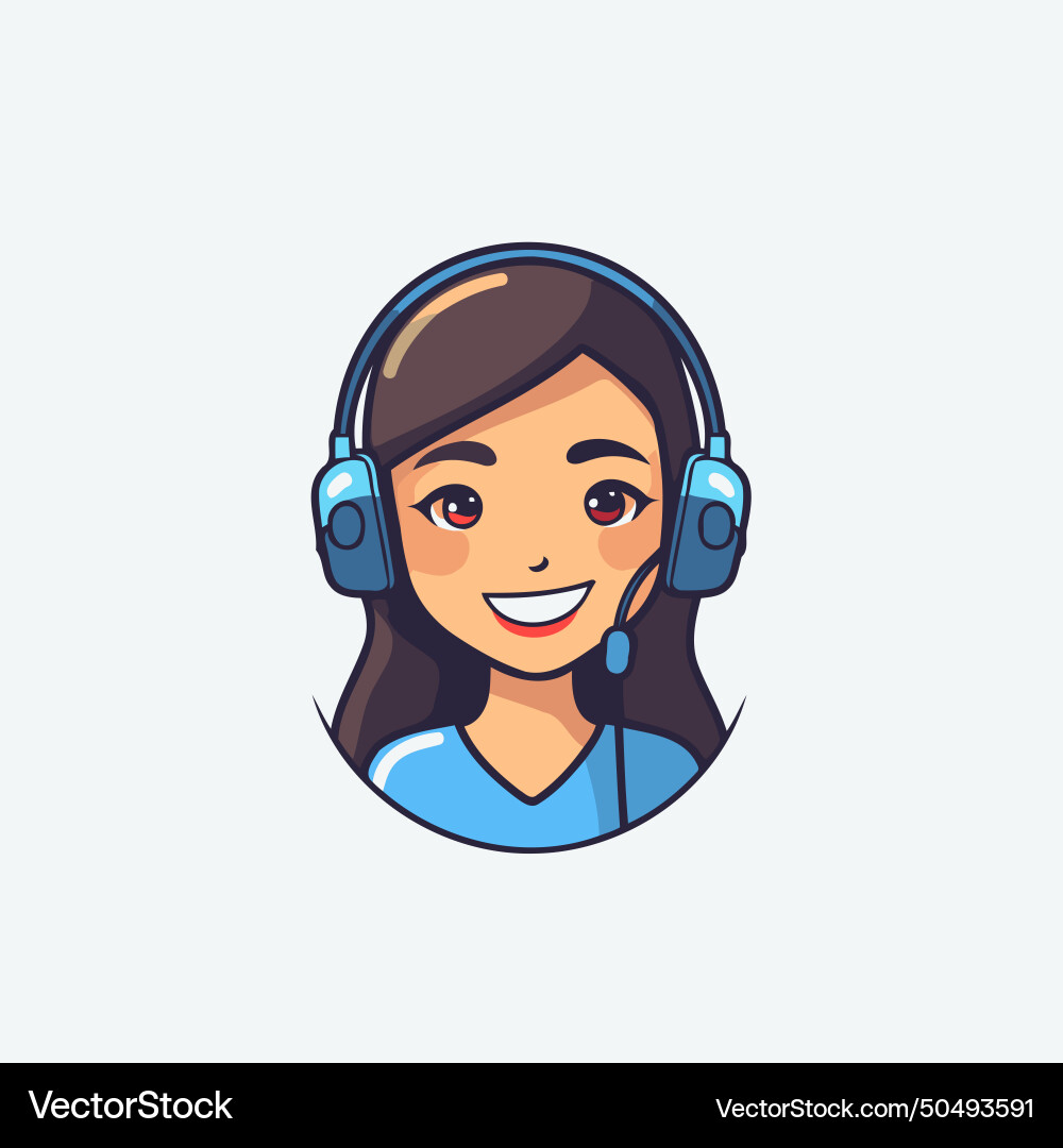 Call center operator smiling customer support Vector Image