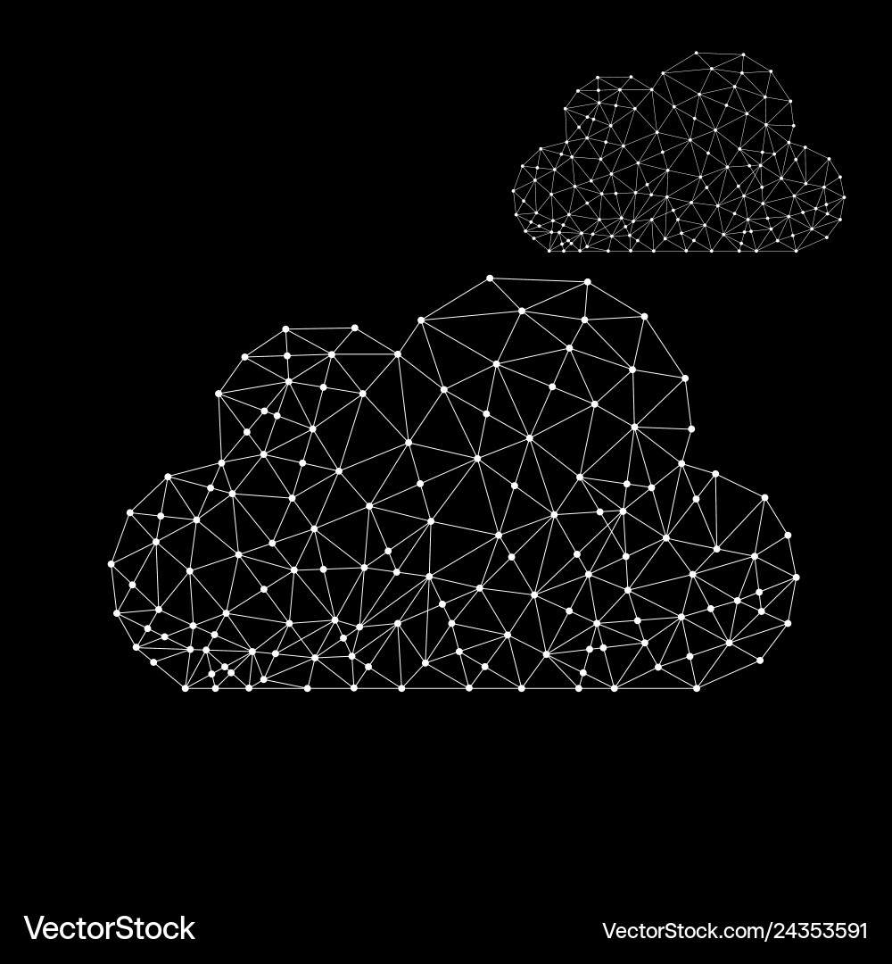 Clouds of glowing lines and dots abstract vector image
