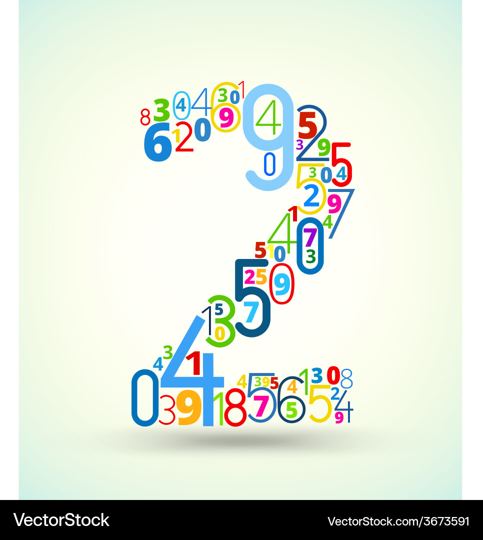 Colorful Number Two Font vector image
