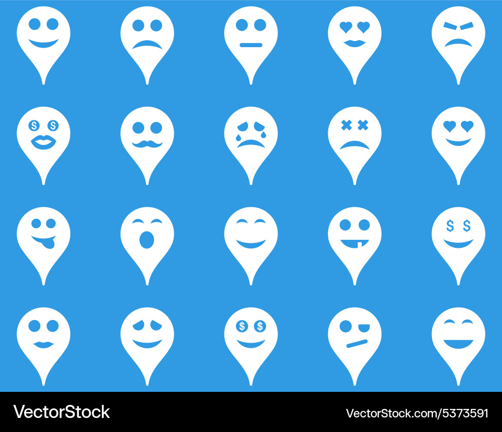 Emotion map marker icons Vector Image