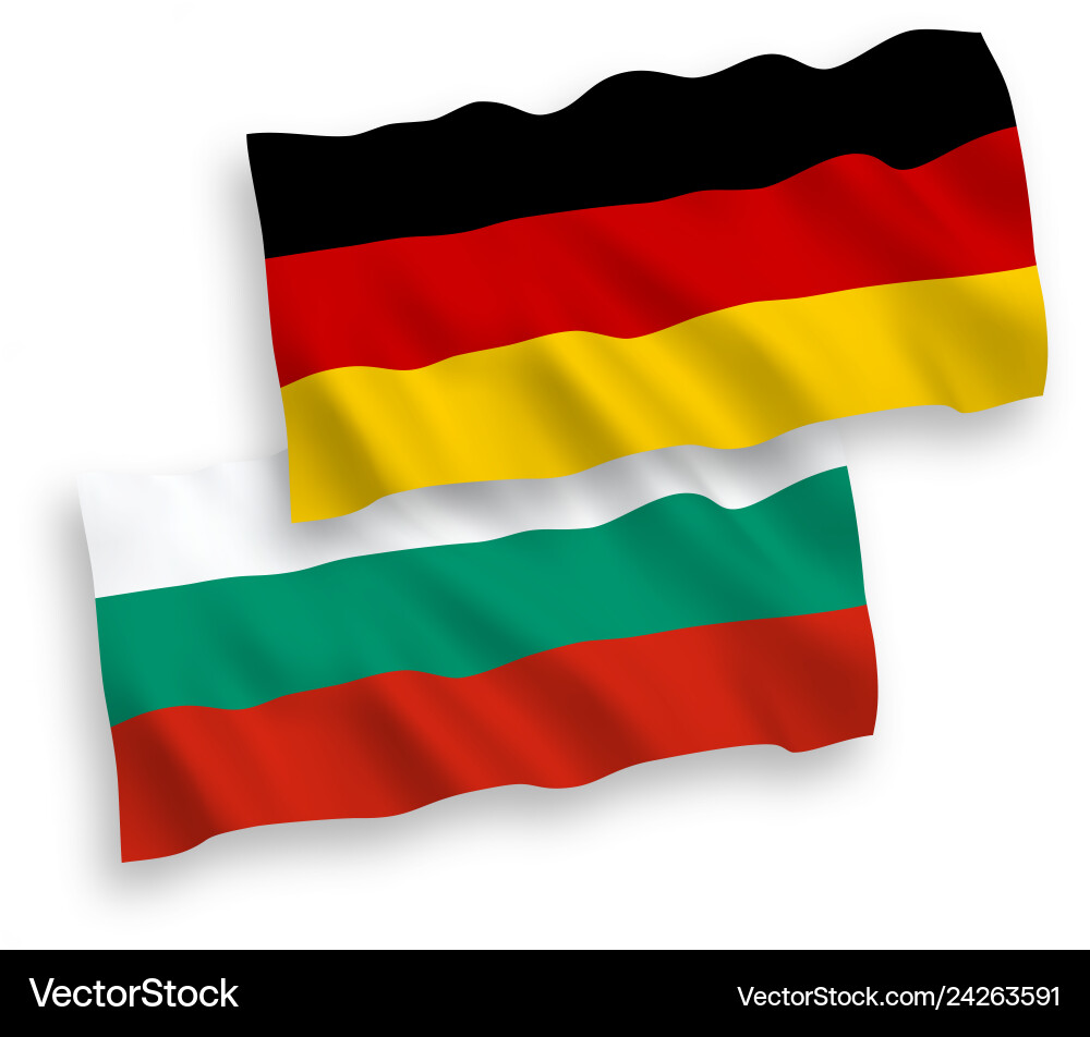 Flags of bulgaria and germany on a white Flags of bulgaria and germany on a white vector image