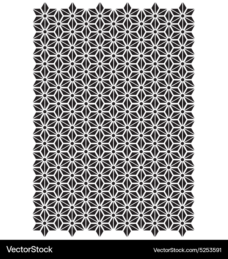 Flower block print pattern vector image