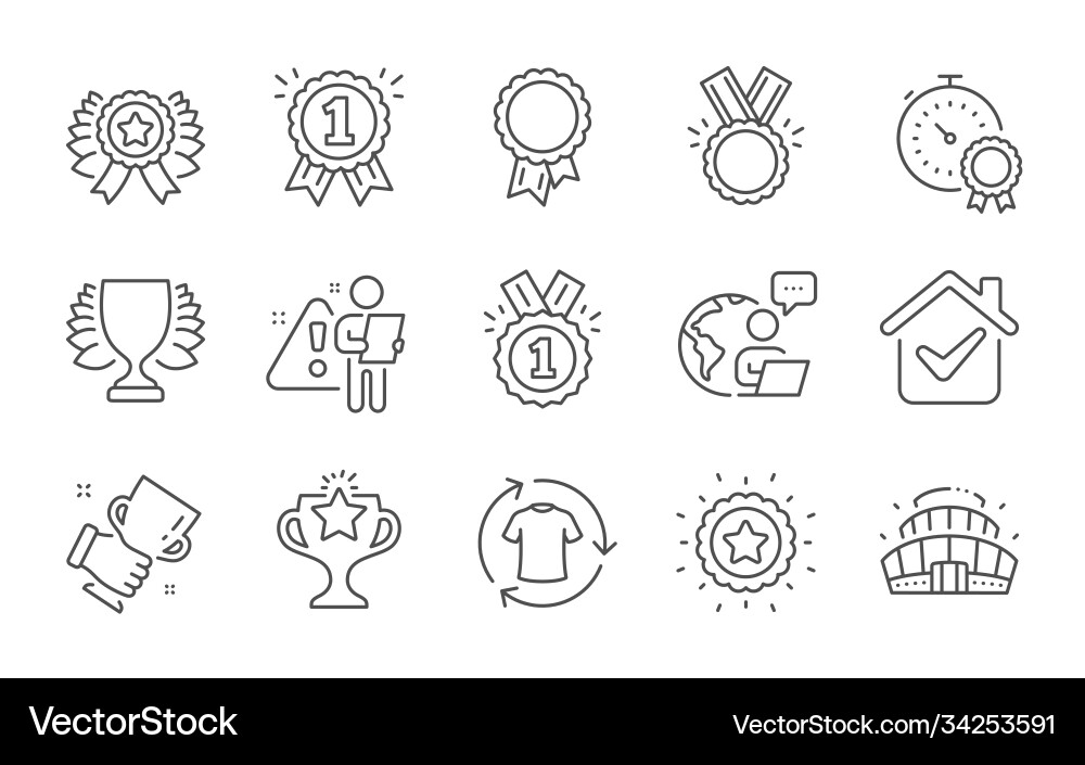 Genehmigte Änderung Kleidung und Gewinner Icons Set Genehmigte Änderung Kleidung und Gewinner Icons Set vektorbild