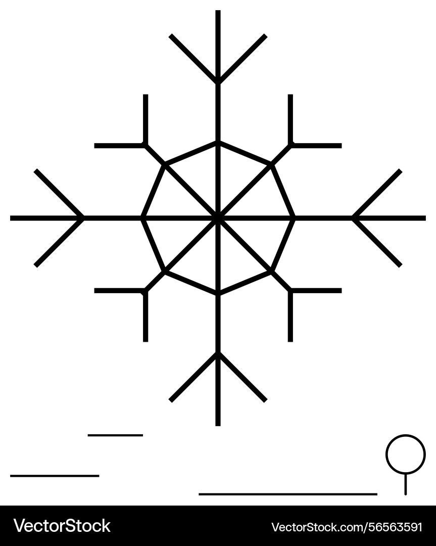 Geometric snowflake with minimalist design Vector Image