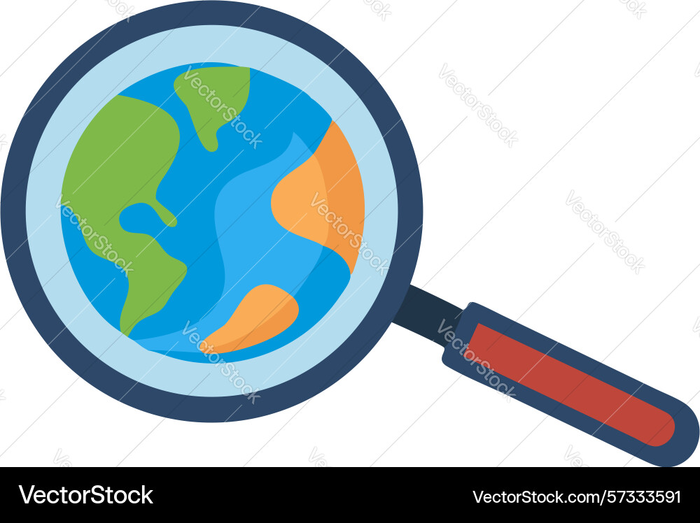 Global knowledge search icon design generative ai vector image