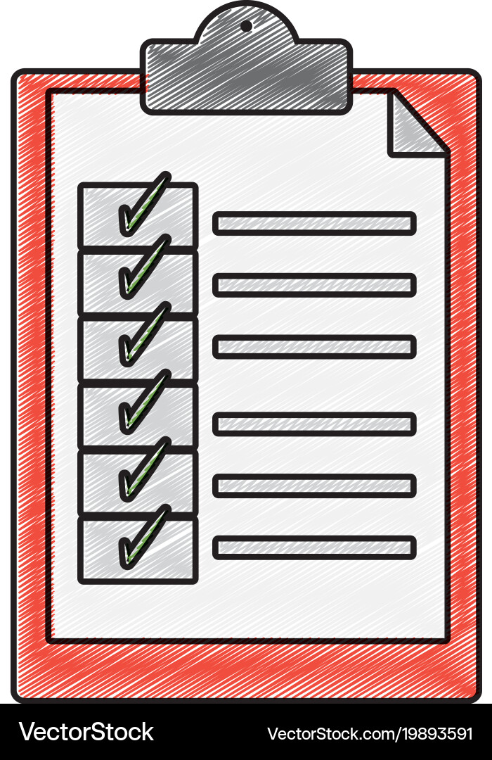 Grated folder with document paper and check list vector image