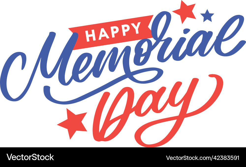 Happy memorial day - stars and stripes letter Happy memorial day - stars and stripes letter vector image
