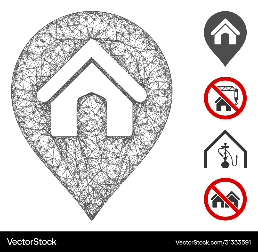 House marker web mesh House marker web mesh vector image