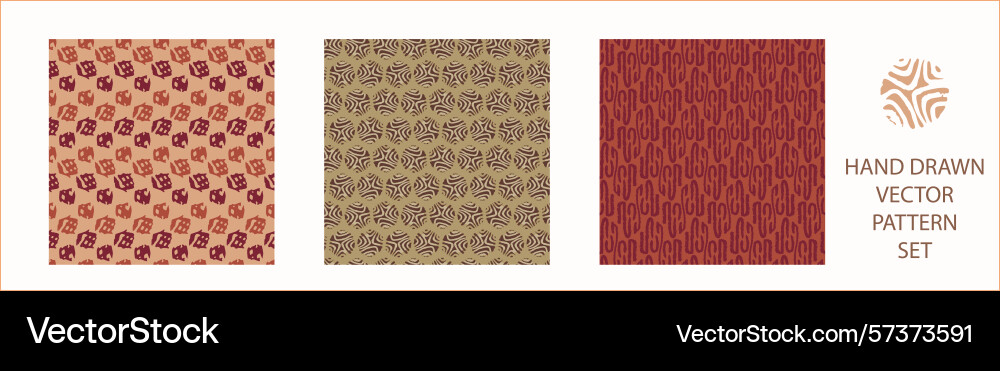 Polka dot blockprint seamless pattern set Polka dot blockprint seamless pattern set vector image