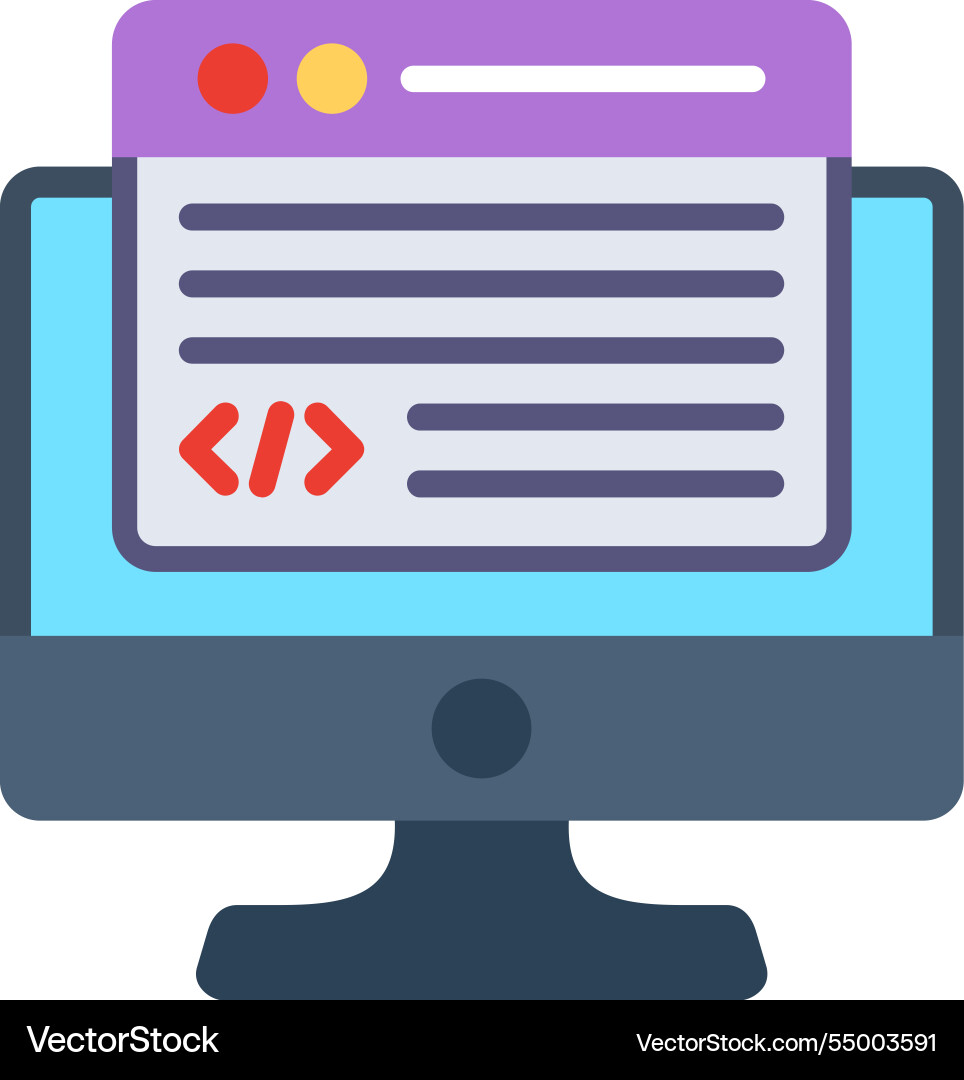 Programming flat icon design vector image