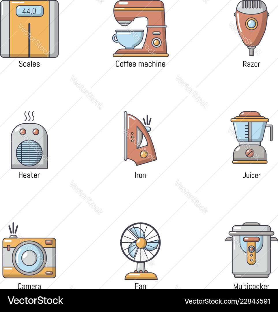 Retro memory icons set flat style Retro memory icons set flat style Vector Image