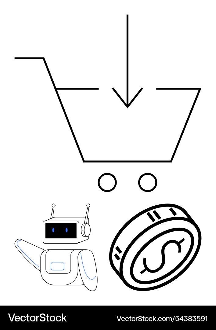 Robotic automation with chatbot in online shopping Robotic automation with chatbot in online shopping vector image