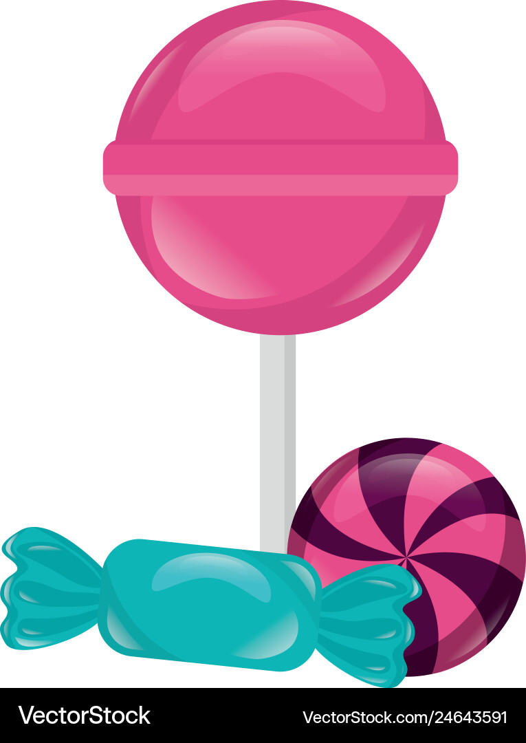 Süße Süßigkeiten Lollipop und Minze Cane Süße Süßigkeiten Lollipop und Minze Cane vektorbild