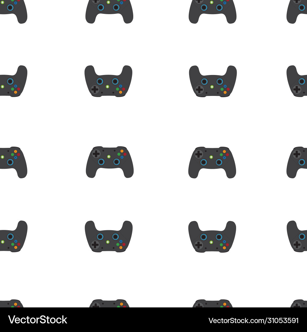 Seamless pattern joystick isolated vector image