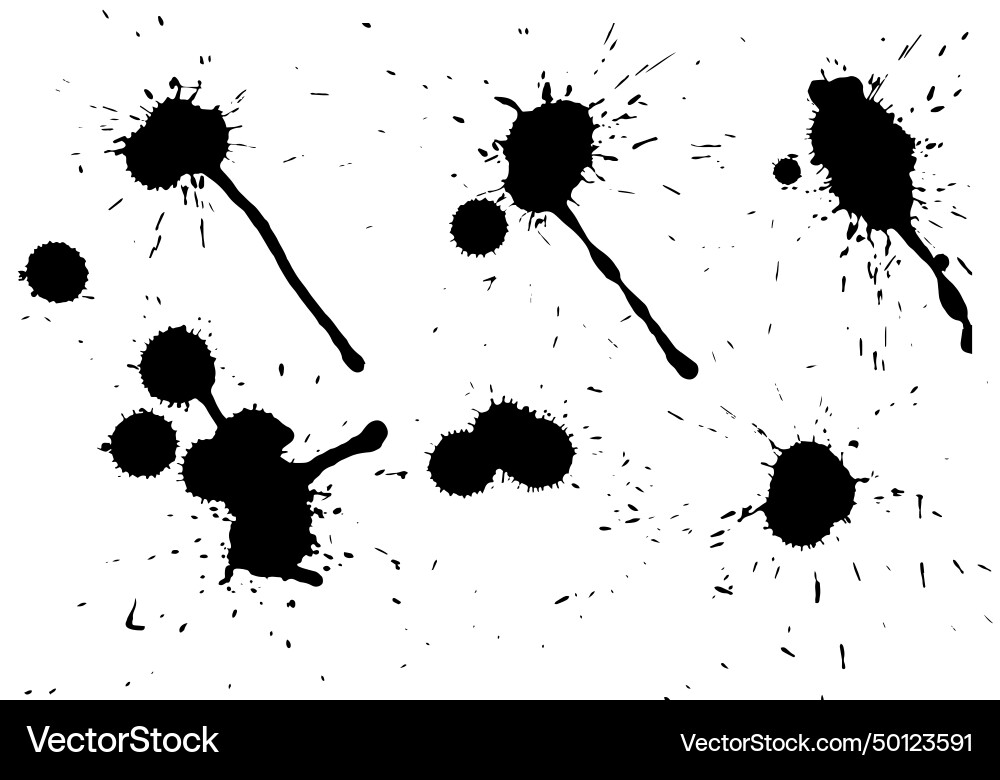 Set of black paint splashes abstract Set of black paint splashes abstract vector image
