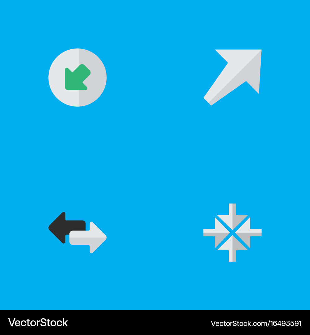 Set of simple pointer icons vector image