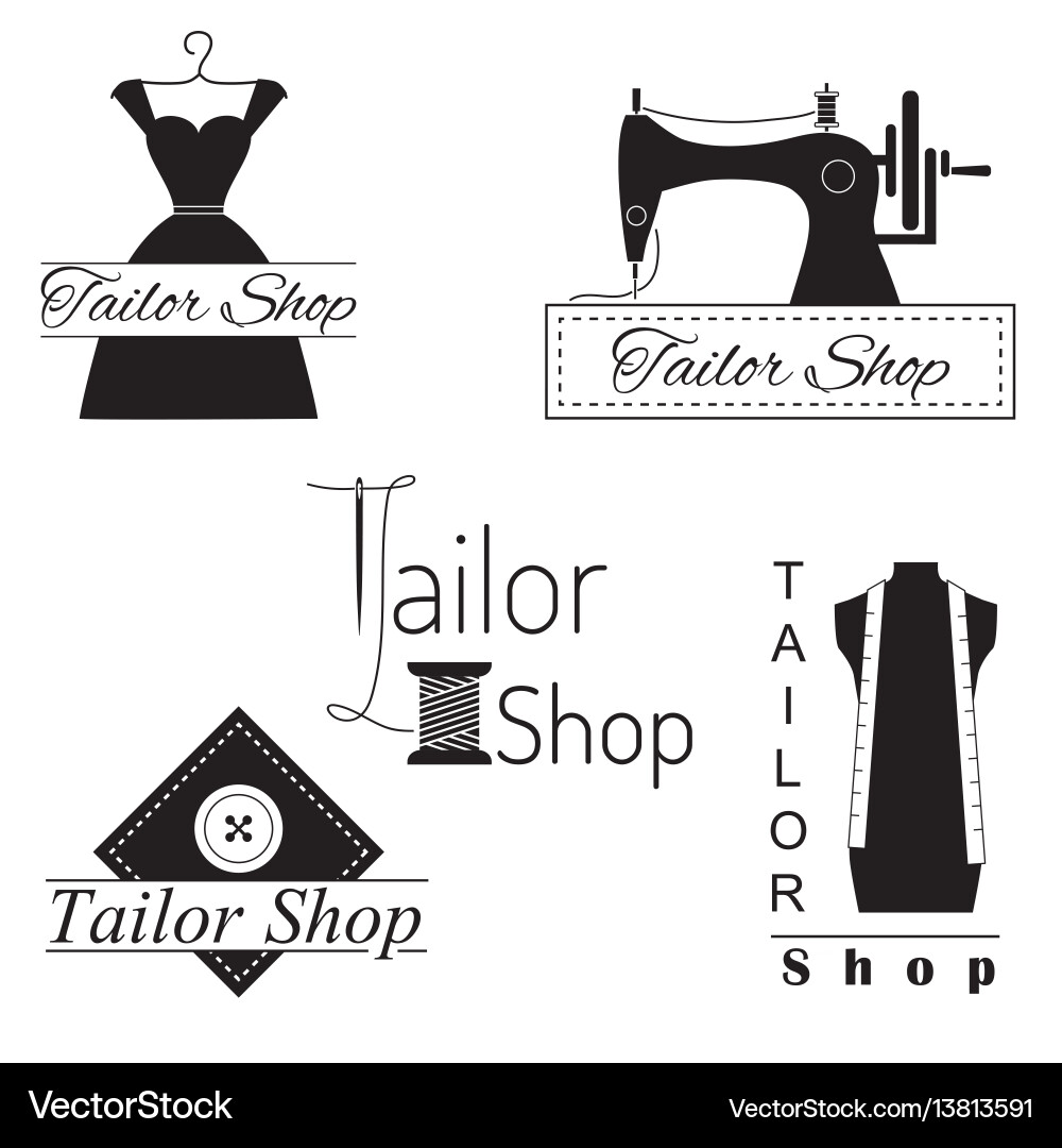 Set of tailoring labels badges and emblems vector image