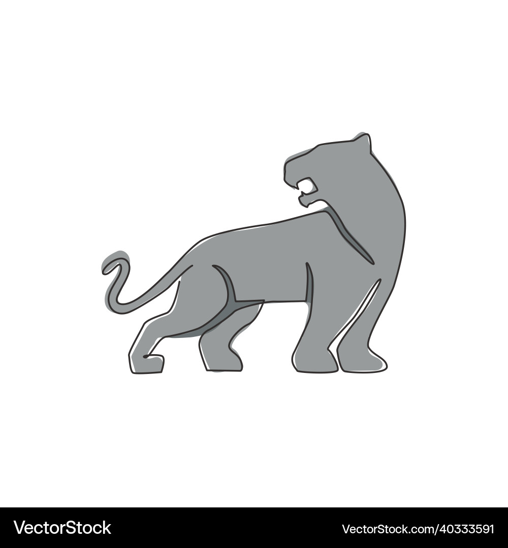 Single continuous line drawing of elegant leopard Single continuous line drawing of elegant leopard vector image