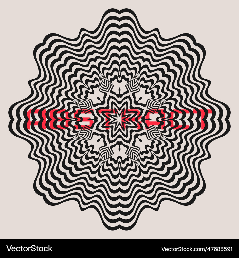 Symmetrical composition of wavy lines abstract vector image