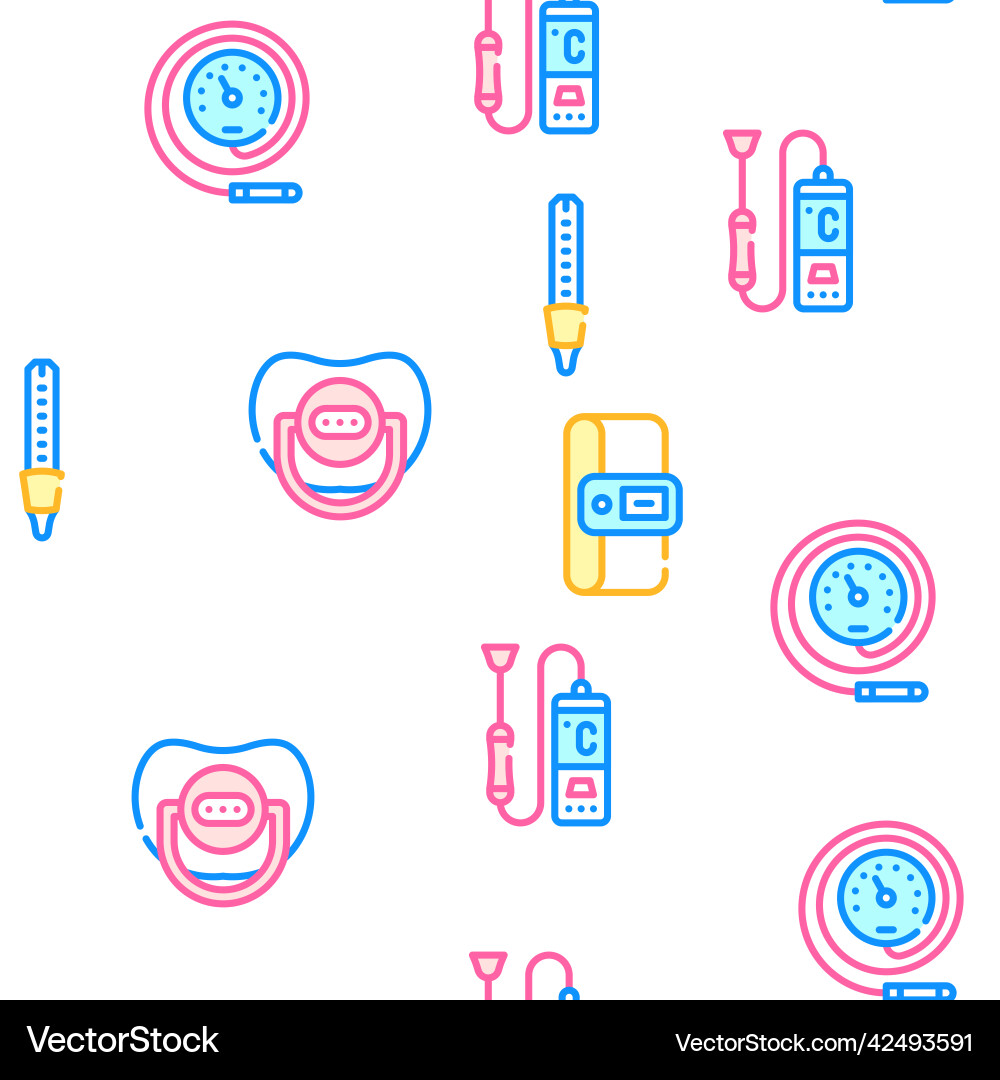 Thermometer device seamless pattern vector image