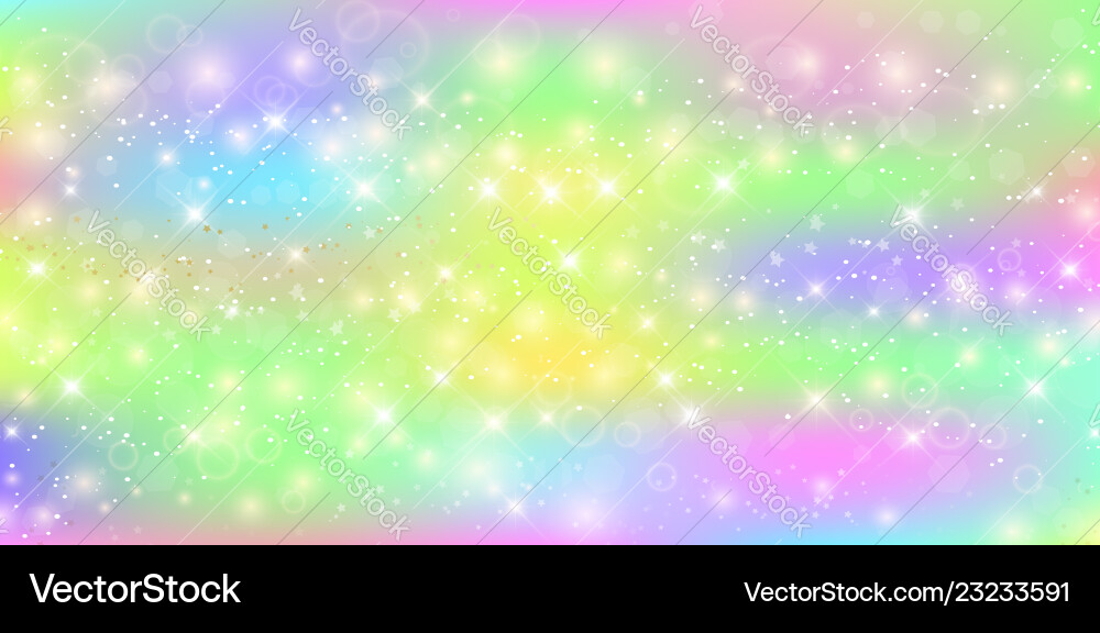Unicorn rectangle background with rainbow mesh vector image