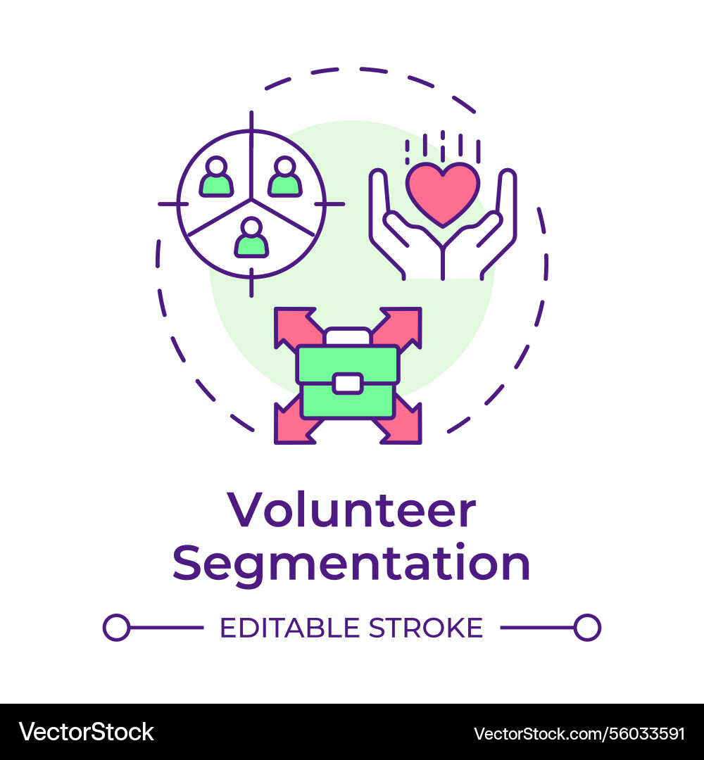 Volunteer segmentation multi color concept icon Volunteer segmentation multi color concept icon vector image