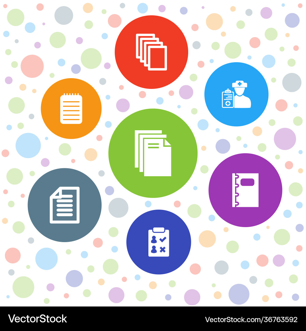 7 notepad icons Vector Image