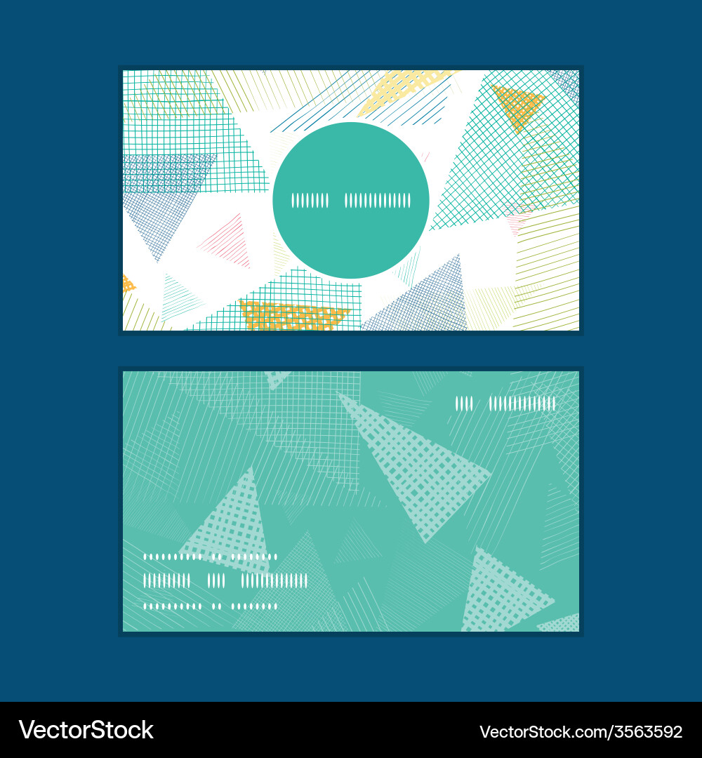 Abstract fabric triangles vertical round frame Vector Image
