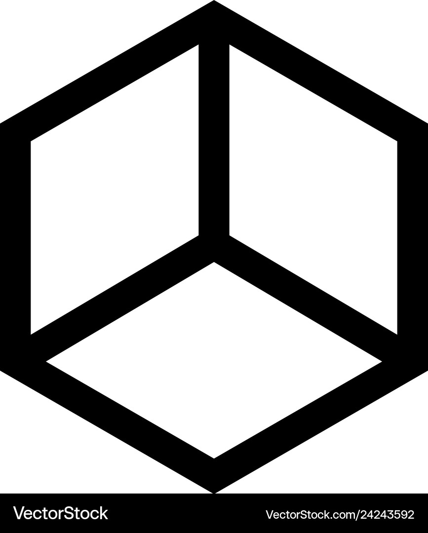 Abstract Hexagon Cube Icon vector image