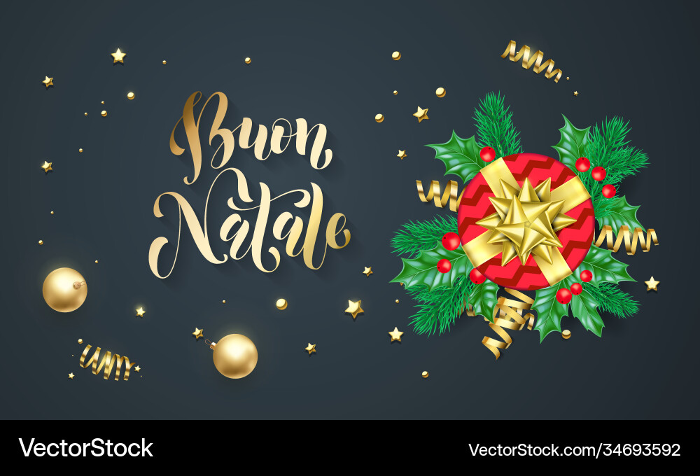 Buon natale italian merry weihnachten Buon natale italian merry weihnachten vektorbild