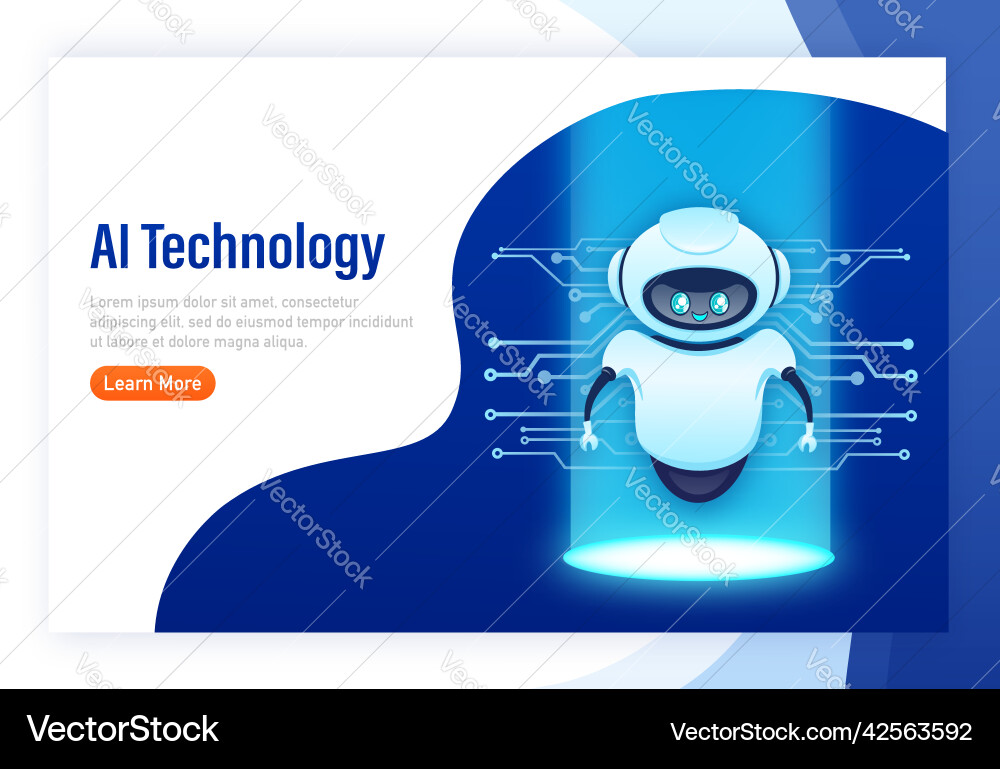 Character bot for mobile app design artificial vector image