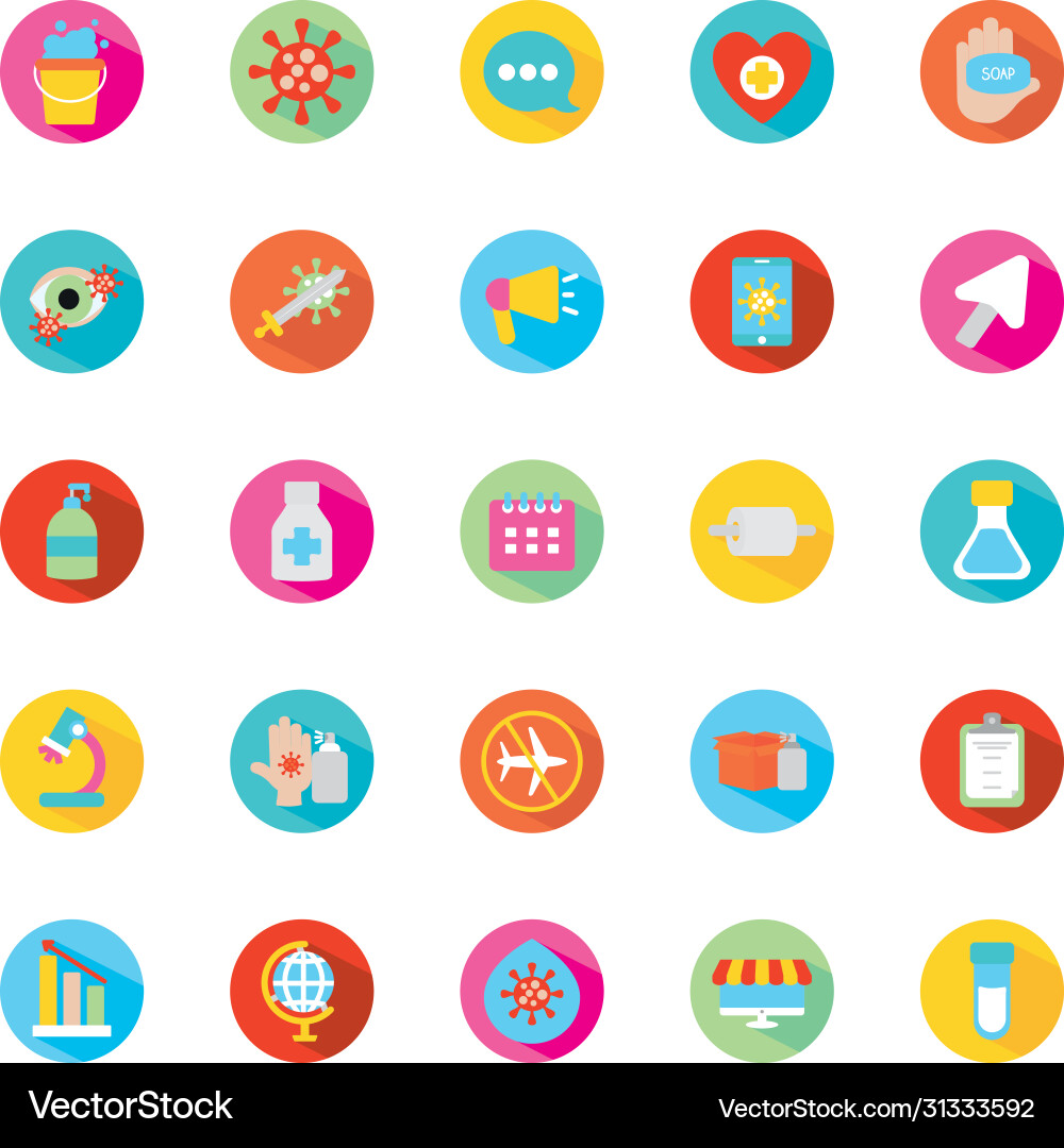 Cursor and stop spread icon set block flat Cursor and stop spread icon set block flat vector image