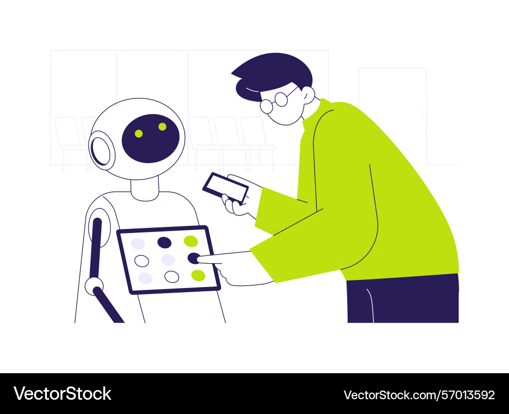 Customer service robots abstract concept Customer service robots abstract concept Vector Image