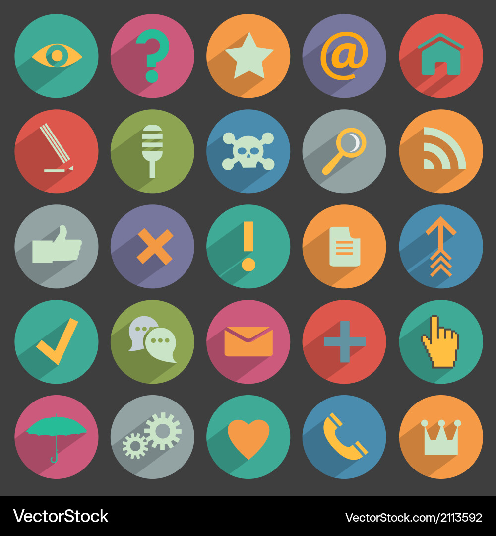 Different flat icons for web and mobile vector image