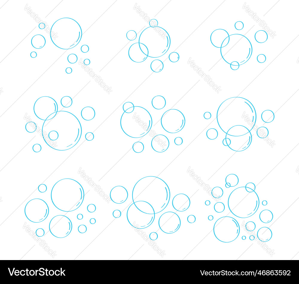 Doodle Water Bubbles - Sparkling Royalty Free Vector Image