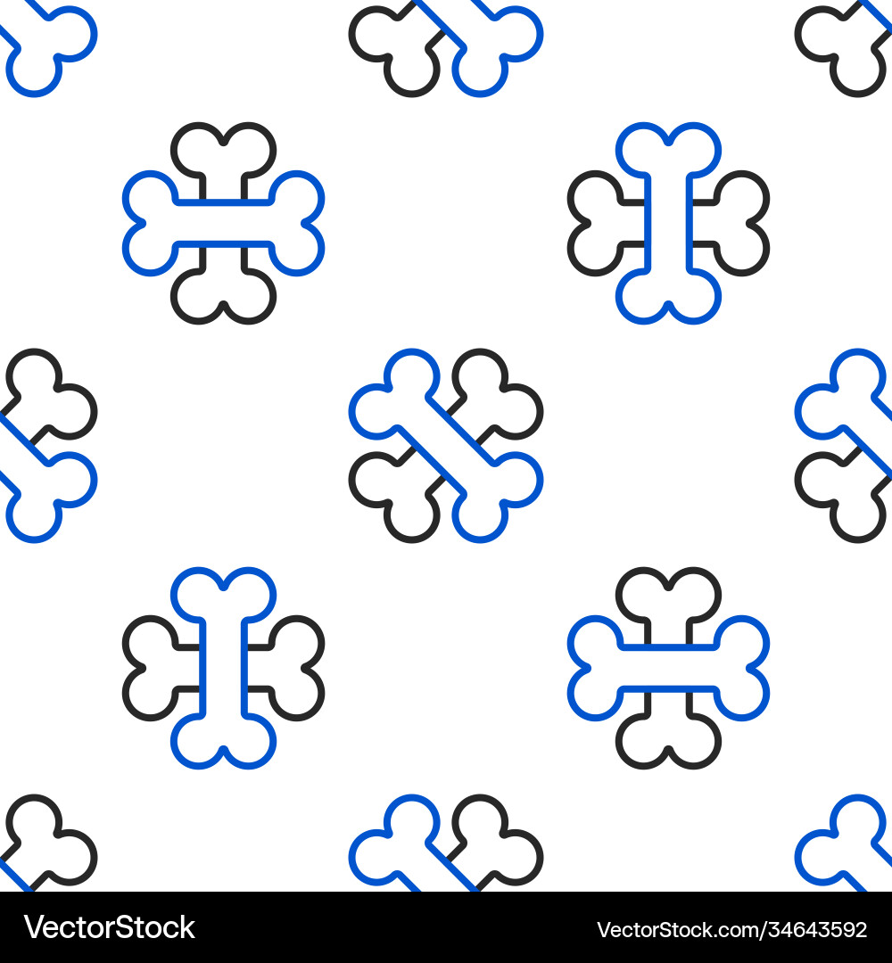 Line crossed bones icon isolated seamless pattern Line crossed bones icon isolated seamless pattern vector image