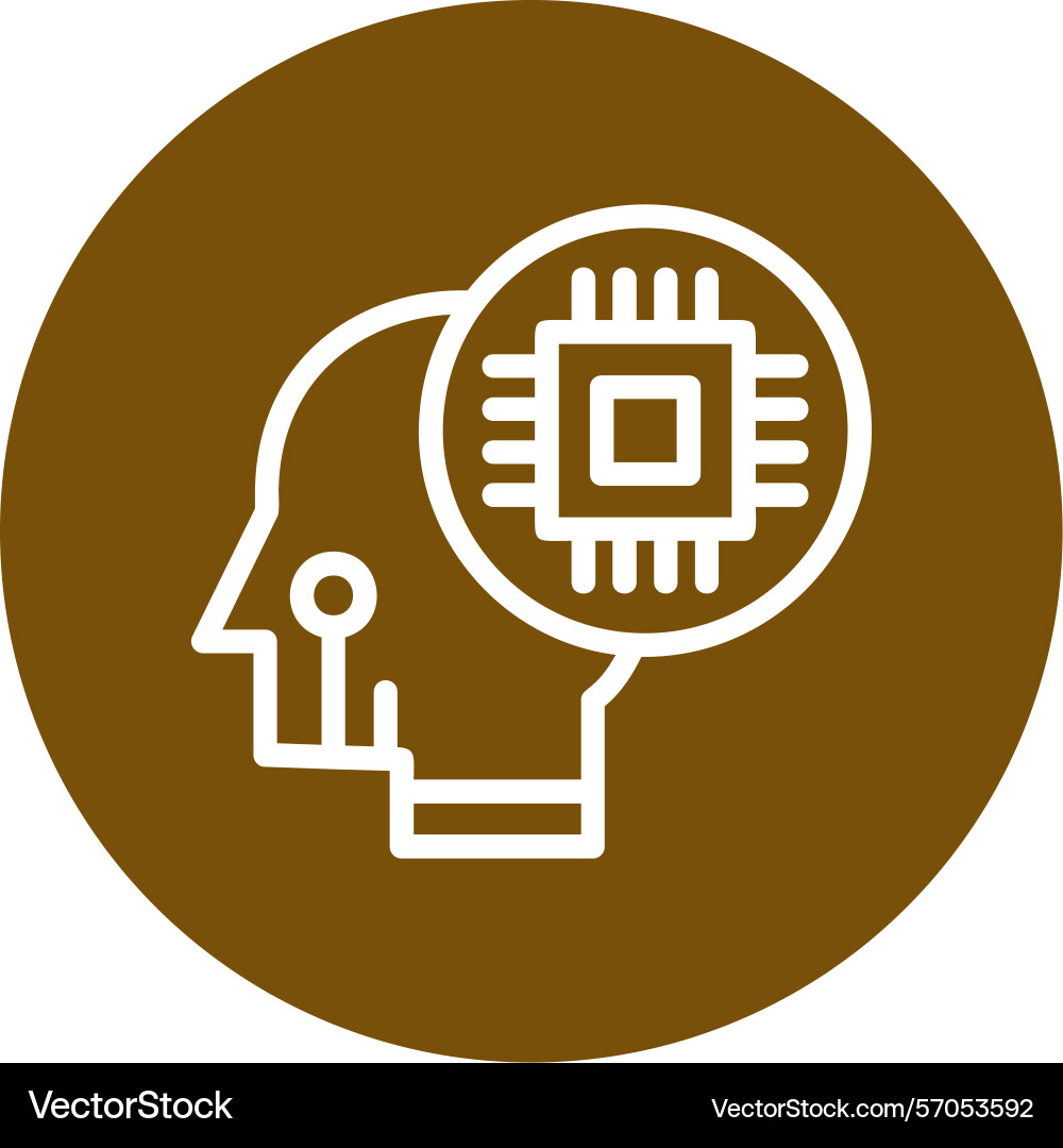 Neural interface line circle style icon design Vector Image