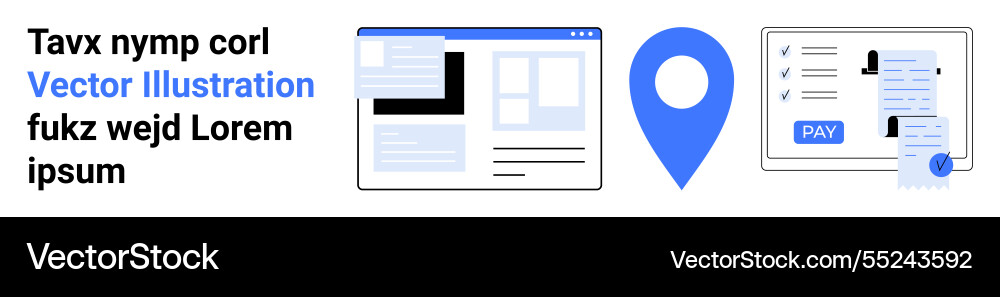 Online navigation payment and data management Vector Image