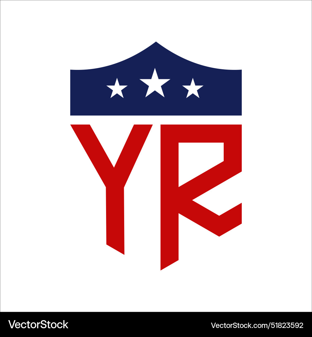 Patriotic yr logo design letter Royalty Free Vector Image