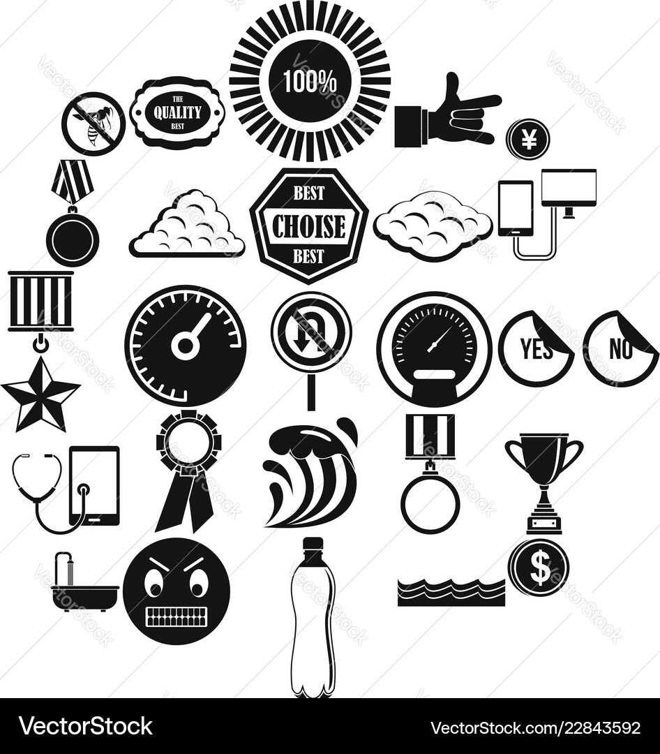 Sample icons set simple style Sample icons set simple style vector image